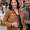 The Way Home 2023 Chyler Leigh Suede Leather Jacket