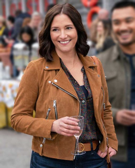The Way Home 2023 Chyler Leigh Suede Leather Jacket