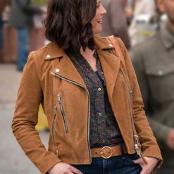 The Way Home 2023 Chyler Leigh Suede Leather Jacket 1