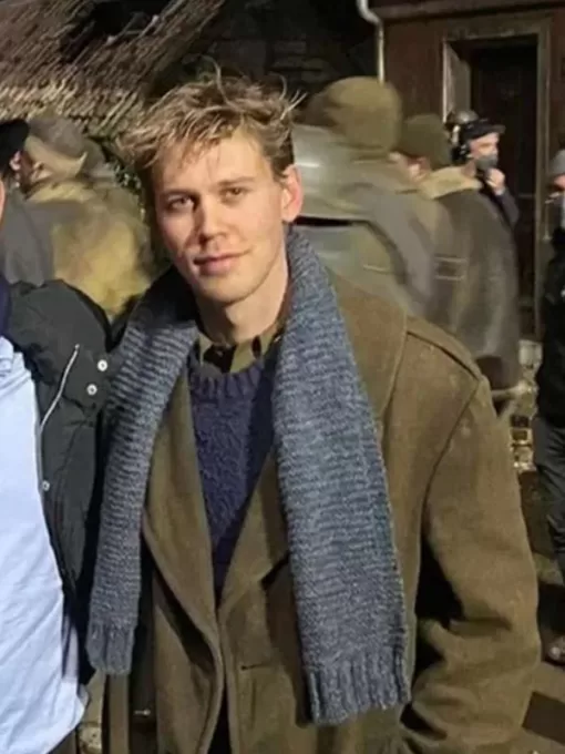 Austin Butler Masters Of The Air Maj. Gale ‘Buck’ Cleven Trench Coat