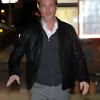 Brad Pitt Wolfs Movie Black Leather Jacket