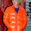 Brad Pitt Wolves Orange Puffer Jacket