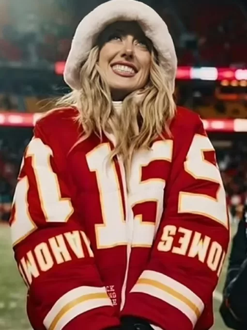 Kristin Juszczyk Brittany Mahomes Red Jacket