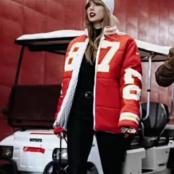 Kelce 87 Taylor Swift Red Puffer Jacket