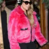 Mariah Carey Pink Faux Fur Jacket