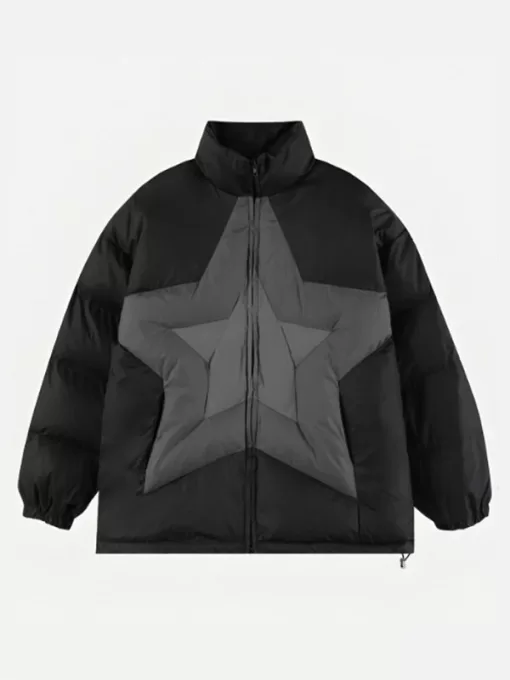 Star Patchwork Puffer Jacket
