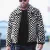 Travis Kelce Checkered Bomber Jacket