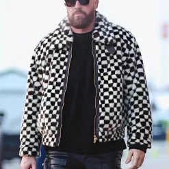 Travis Kelce Checkered Bomber Jacket