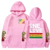 Bob Marley One Love Pullover Fleece Pink Hoodie