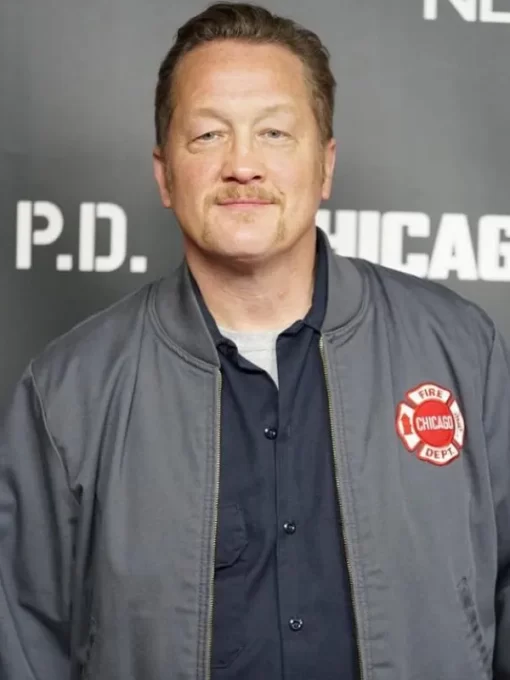 Christian Stolte Chicago Fire Randall Mouch McHolland Bomber Jacket for men