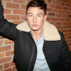 Masters of the Air Barry Keoghan Premiere Black Shearling Jacket