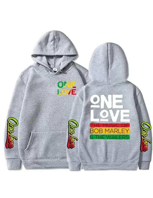 One Love Bob Marley Pullover Grey Hoodie