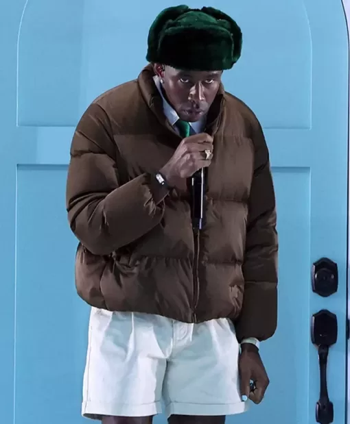 Tyler the Creator Puffer Brown Jacket for men