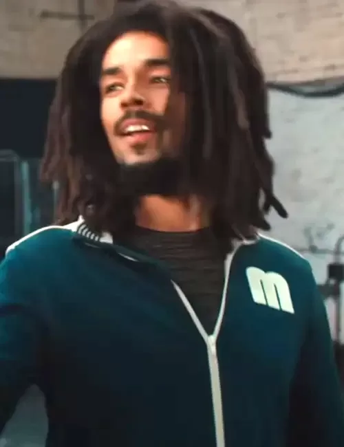 Bob Marley One Love 2024 Kingsley Ben-Adir Blue Fleece Jacket