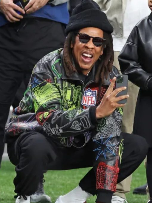 Super Bowl Jay-Z Las Vegas Leather Jacket For Men