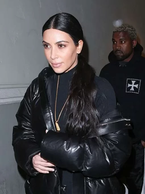 Kim Kardashian Black Puffer Jacket